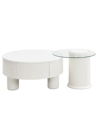 Streamdale Furniture Nesting Coffee Table Set w/ Storage Drawer