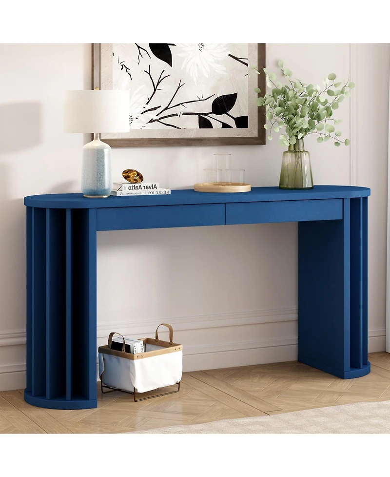 Streamdale Furniture 59" Oak Veneer Console Table