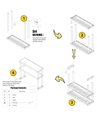 Streamdale Furniture Double Overshelf 2 Tier Stainless Steel 12x36"