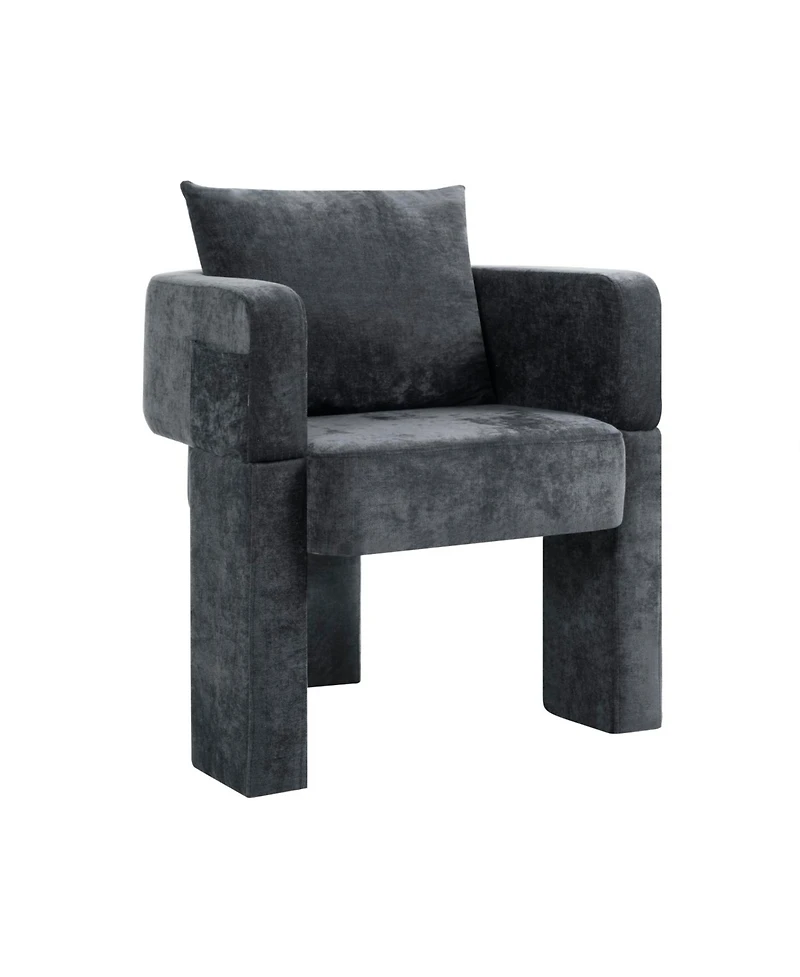 Streamdale Furniture Chenille Accent Chair with Pillow - Gray