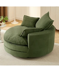 Streamdale Furniture 360 Swivel Barrel Chair with Pillows - Green