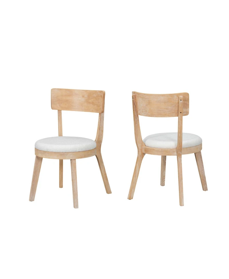 Streamdale FurnitureSet of 2 Modern Upholstered Dining Chairs, Rubberwood