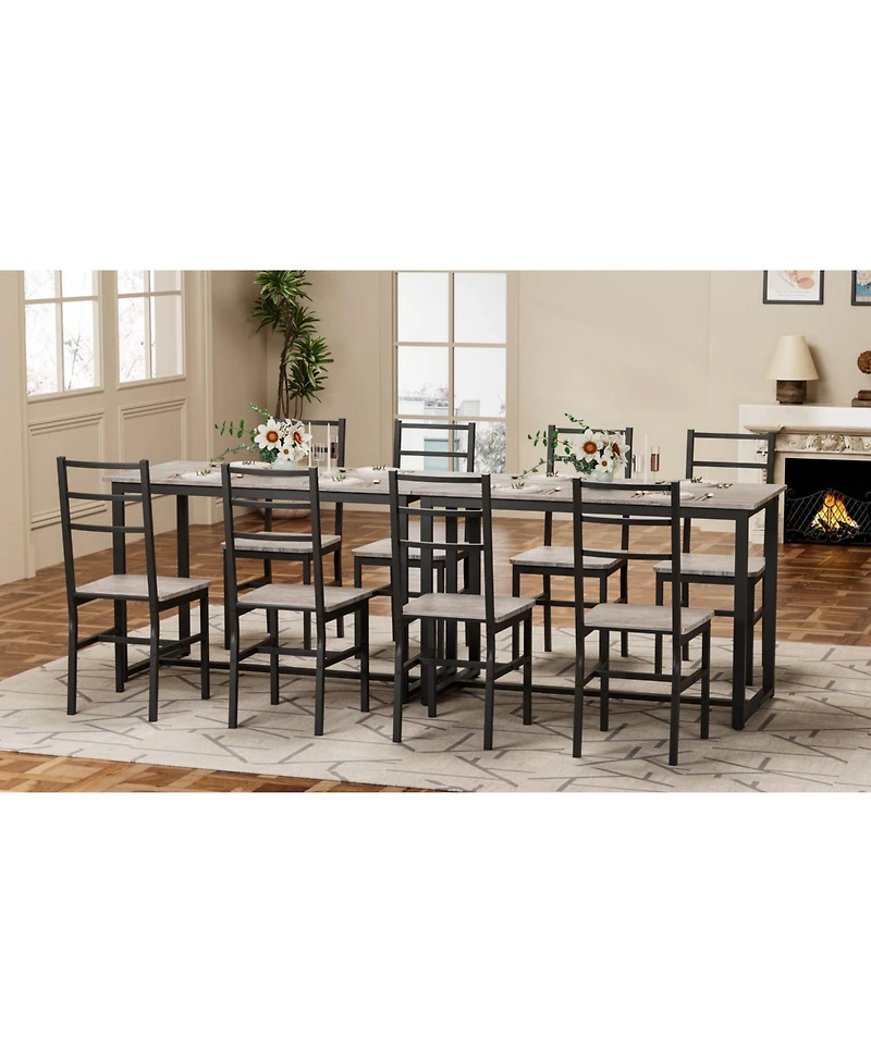 Streamdale Farmhouse Dining Table Set with 4 Chairs