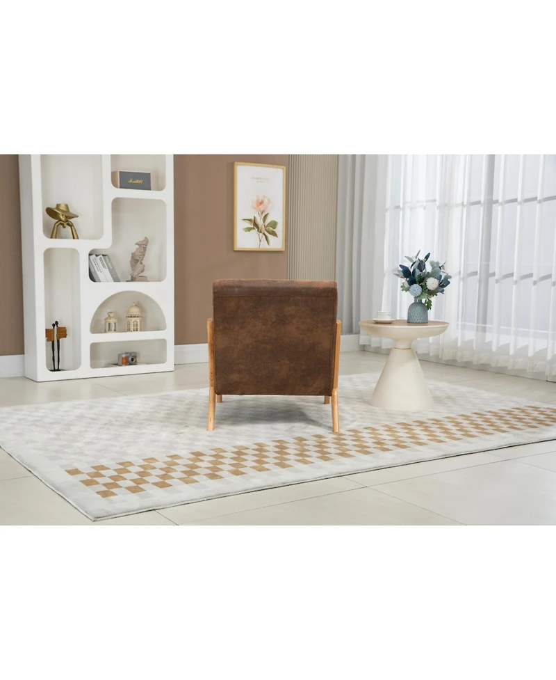 Streamdale Furniture Mid Century Accent Chair with Wood Frame & Waist Cushion