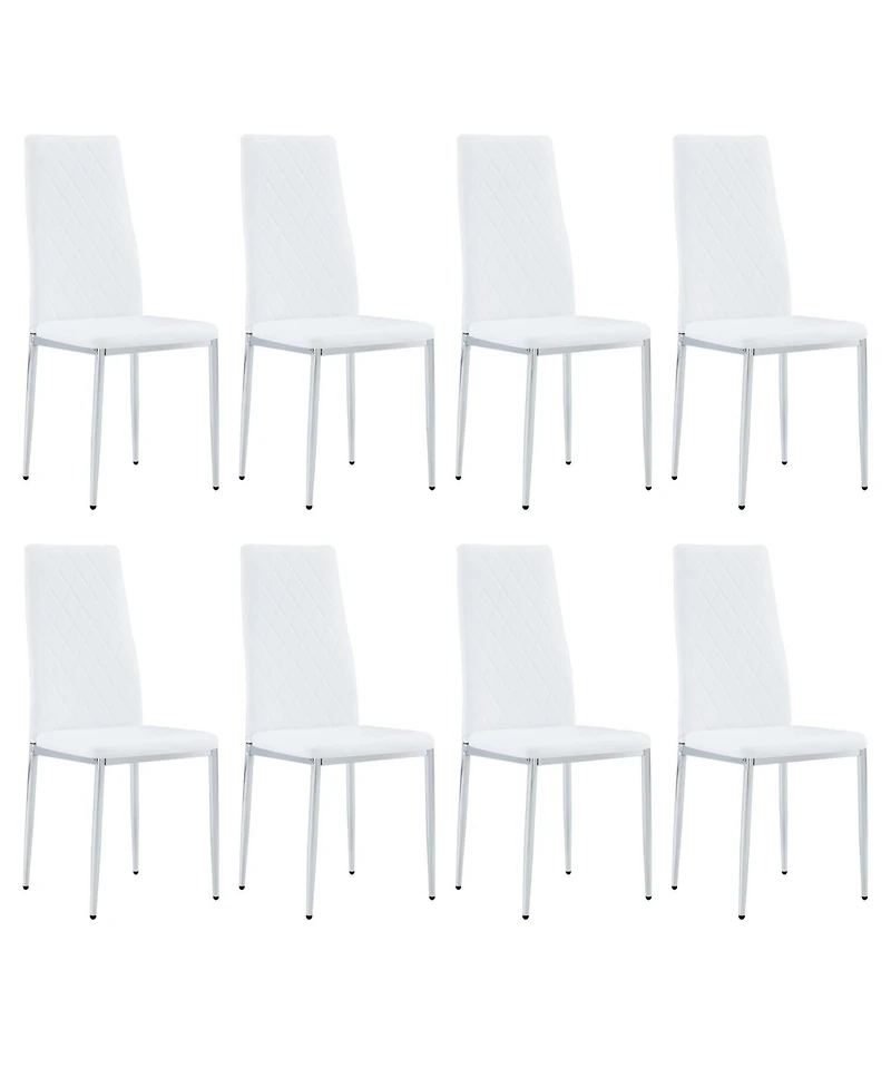 Streamdale Furniture Leather Reception/Conference Chairs - White (8 Sets)