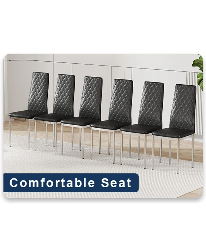 Streamdale Furniture Leather Reception/Conference Chairs - Black (8 Sets)