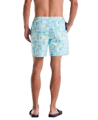 Original Penguin Men's Retro Geo Print Slim-Fit Swim Shorts