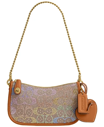 Coach Swinger Mini Crystal Signature Jacquard Shoulder Bag 20
