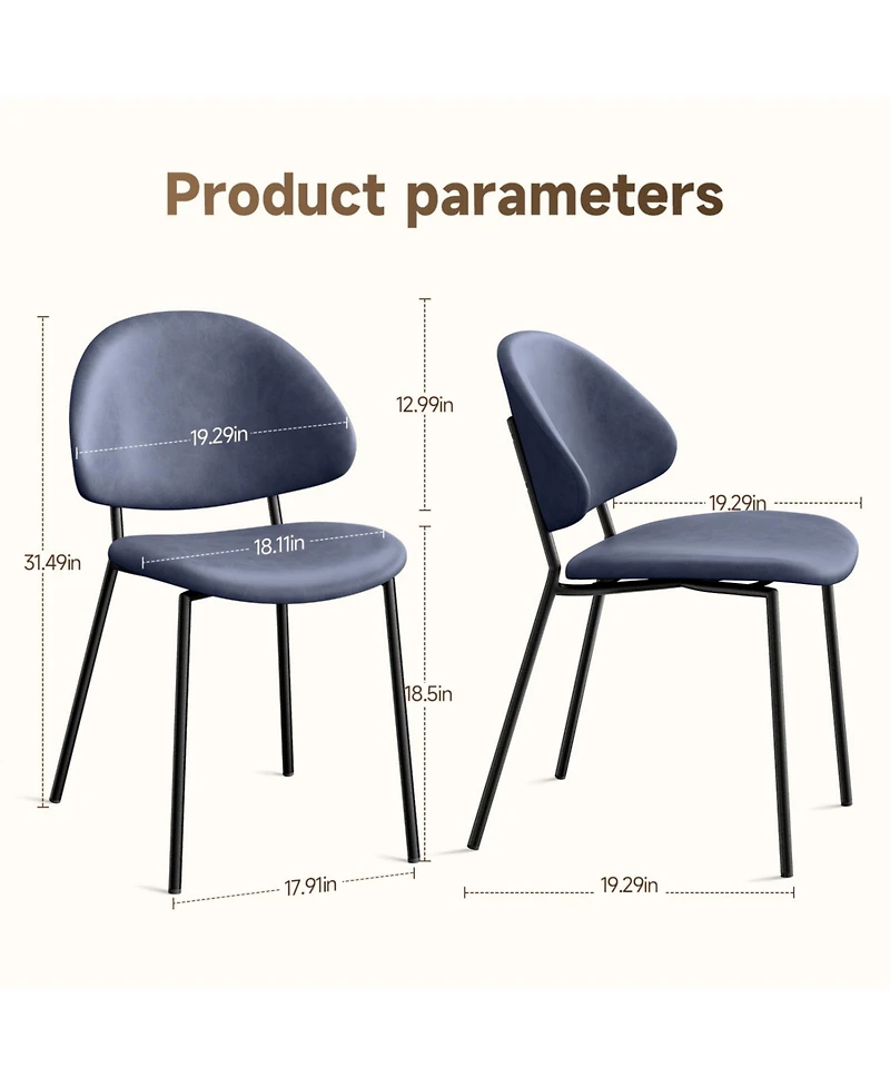 Streamdale Furniture Pu Leather Dining Chairs