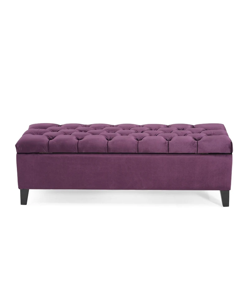 Streamdale Furniture Contemporary Button-Tufted Diamond Stitch Storage Ottoman Bench