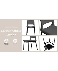 Streamdale Furniture Grey Pu Leather Dining Chairs (Set of 2)