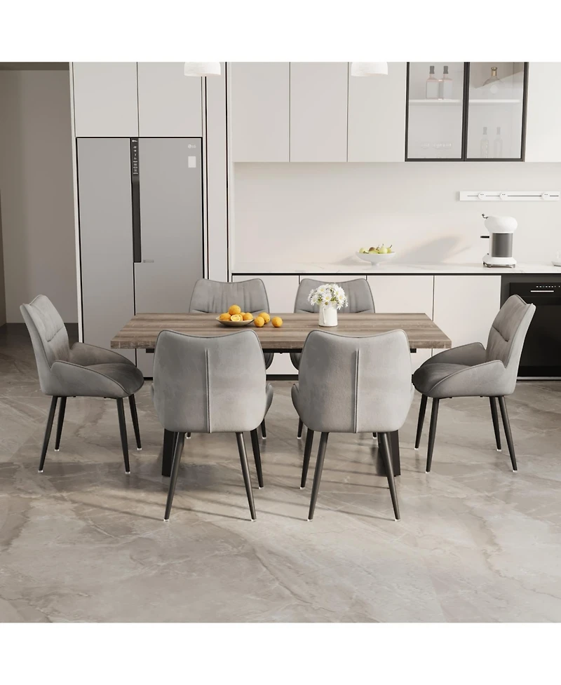 Streamdale Furniture 62.9" Rectangular 6-Chair Dining Table & Chair Set