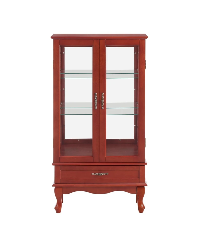 Streamdale Furniture Lighted Cherry Glass Display Cabinet