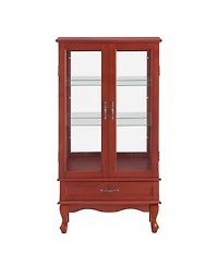 Streamdale Furniture Lighted Cherry Glass Display Cabinet