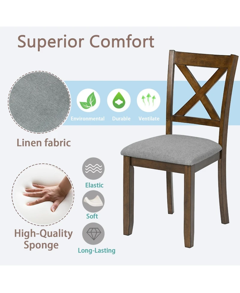 Streamdale Furniture Walnut Dining Chairs Set of 4