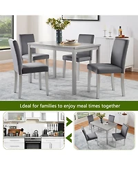 Streamdale Furniture 5-Piece Silver Grey Dining Set