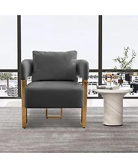 Streamdale Furniture Ts Modern Grey Fleece Accent Chairs Legs 2PCS