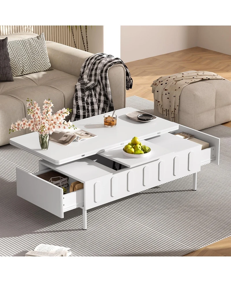 Streamdale Furniture Streamdale Lift-Top Coffee Table w/ Drawers & Hidden Storage