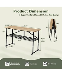 Streamdale Folding Butcher-Block Workbench - Portable Utility Table