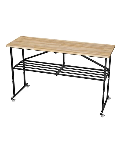 Streamdale Folding Butcher-Block Workbench - Portable Utility Table