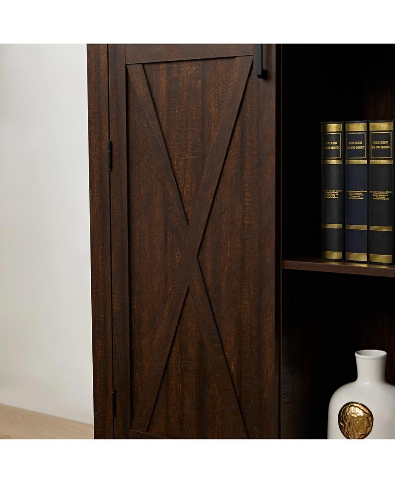 Streamdale Furniture Farmhouse Cabinet with Barn Doors and Shelves