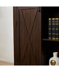 Streamdale Furniture Farmhouse Cabinet with Barn Doors and Shelves