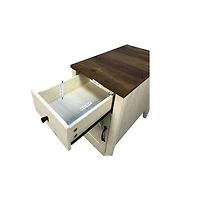 Streamdale Furniture Streamdale Farmhouse End Table with Barn Door & Drawer, Charging Station