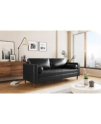 Streamdale Furniture Mid-Century Modern Tufted Sofa with Bolster Pillows