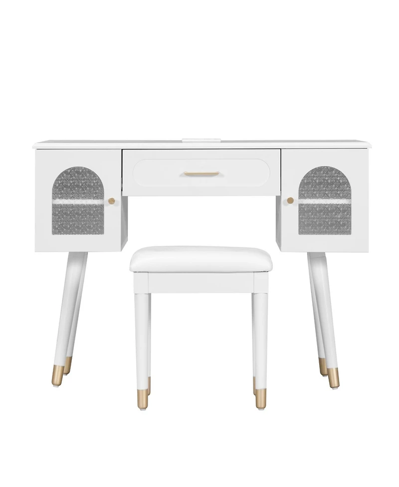 Streamdale Furniture Vanity Makeup Table Set Charging Port
