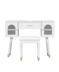 Streamdale Furniture Vanity Makeup Table Set Charging Port