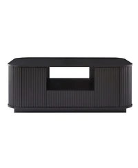 Streamdale Furniture Modern Oval Coffee Table with Drawers - Black