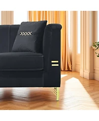 Streamdale Furniture Streamdale Modern Velvet 3-Seater Sofa, Tufted Back