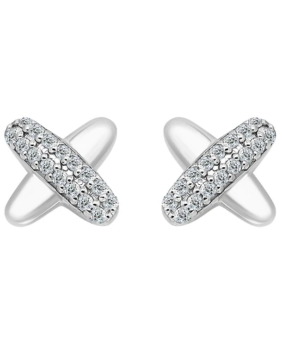 Giani Bernini Pave Cubic Zirconia (1/2 ct. t.w.) X-Shape Post Earrings, Macy's Exclusive