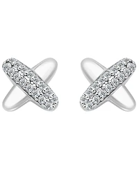 Giani Bernini Pave Cubic Zirconia (1/2 ct. t.w.) X-Shape Post Earrings, Macy's Exclusive