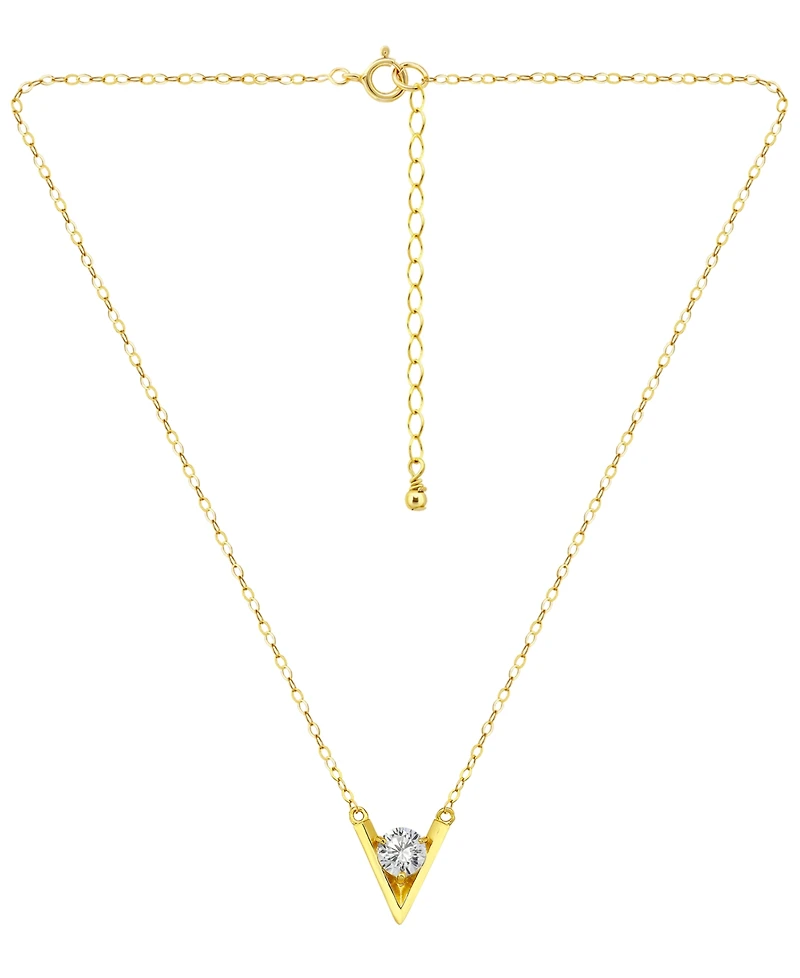 Giani Bernini Cubic Zirconia V-Cast Pendant Necklace, Macy's Exclusive