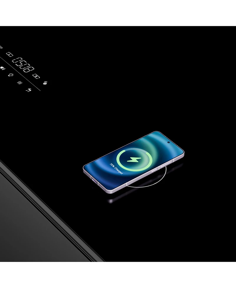 Streamdale Furniture Smart Coffee Table with Fridge, Freezer, Bluetooth, Wireless Charging - Black