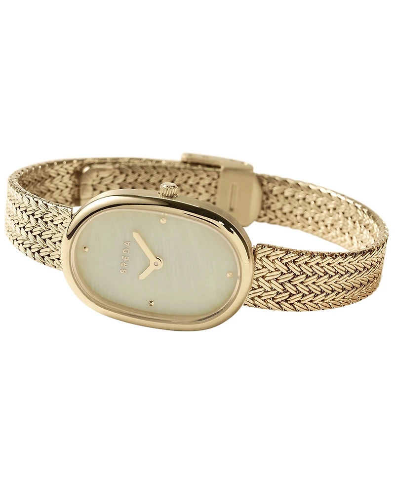 Breda Women's 'Jane Tethered' Gold Mesh Bracelet Watch, 23mm