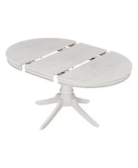 Simplie Fun 5-Piece Retro Functional Dining Table Set Wood Round Extendable Dining Table And 4