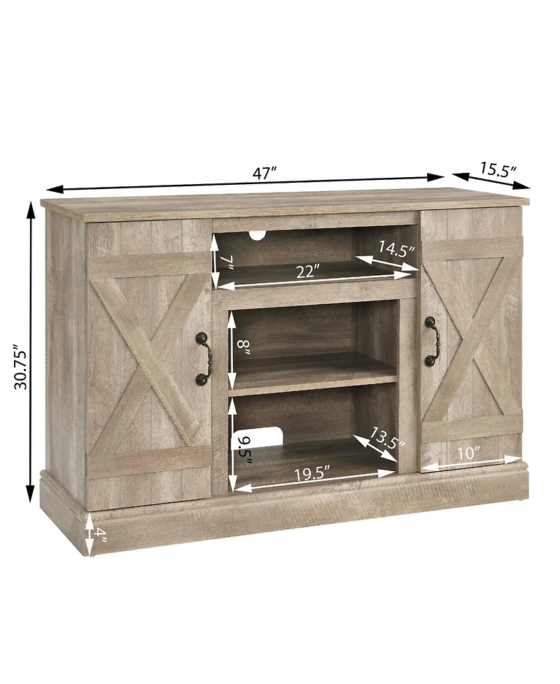 Streamdale Furniture Retro Farmhouse Tv Stand for TVs up to 50" (Gray Wash