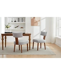 Streamdale Furniture Linen Fabric Modern Armless Dining Chairs, Gray (Set of 2