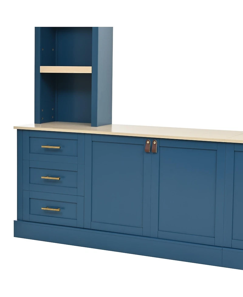 Streamdale Furniture Farmhouse Entertainment Center Wall Unit for 75" Tv