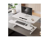 Streamdale Furniture 32" Height-Adjustable Desk Converter with Dual Monitor & Laptop Workstation