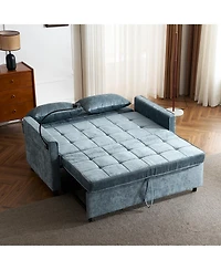 Streamdale Furniture Loveseat Sofa Bed with Reversible Backrest, Side Pockets, Usb Ports and Phone Holder