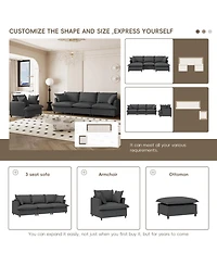 Streamdale Furniture Streamdale 2-Piece Chenille Sofa Set with Pillows 3-Seater Sofa & Armchair