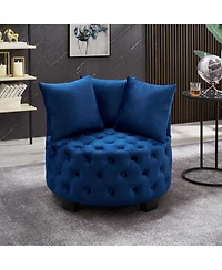 Streamdale Furniture Contemporary Upholstered Tufted Leisure Chair Accent Chair Navy