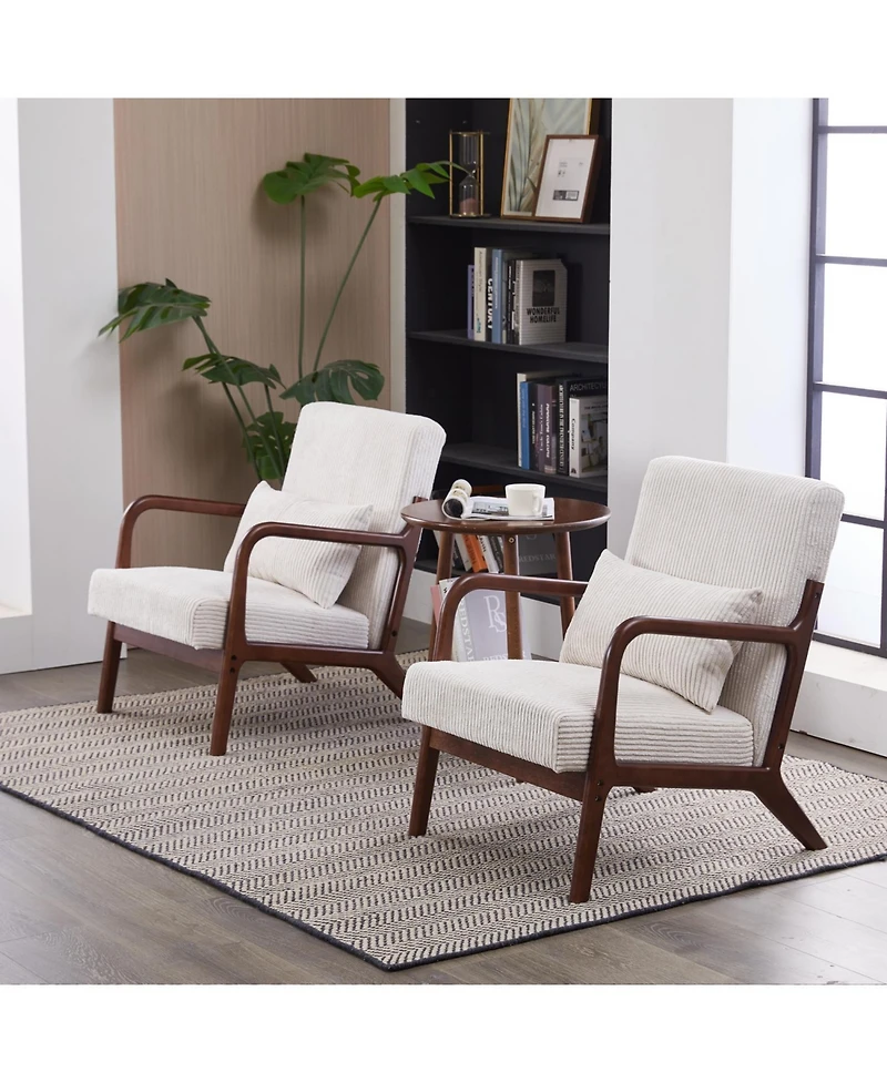 Streamdale Furniture Mid-Century Modern Accent Chair Beige