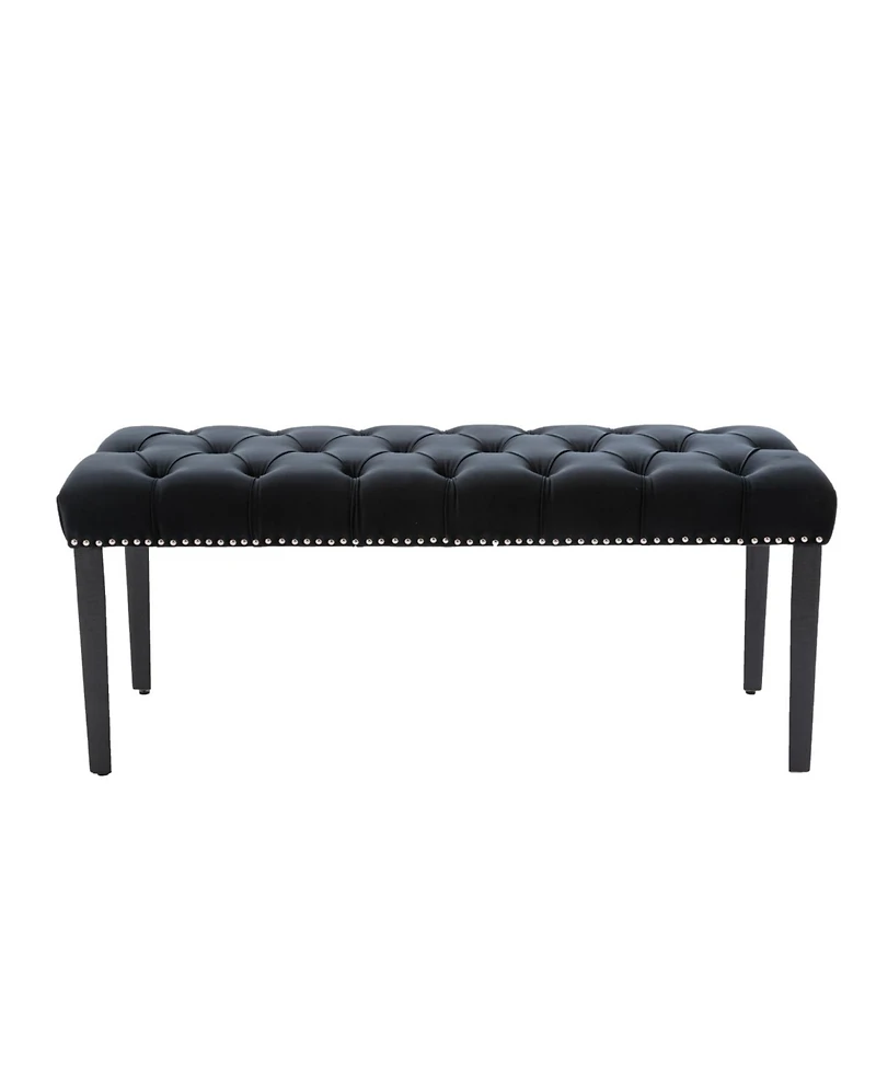 Streamdale Furniture Streamdale Tufted Velvet Bench Ottoman