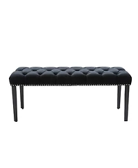 Streamdale Furniture Streamdale Tufted Velvet Bench Ottoman