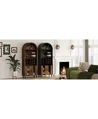 Streamdale Furniture + 71" + Wood (assuming material is wood) + Wine Rack & Glass Holder + Wine Bar Cabinet
