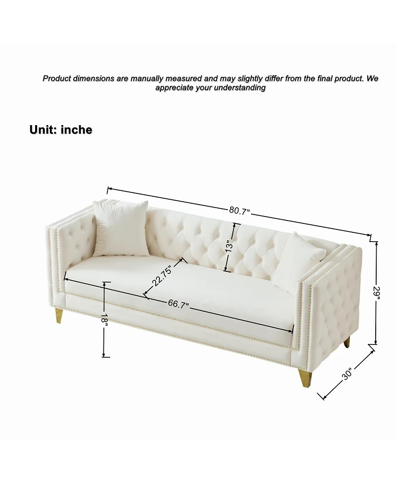 Streamdale Furniture Streamdale Chesterfield Velvet Sofa, 3+3 Seater, Button Nailhead.